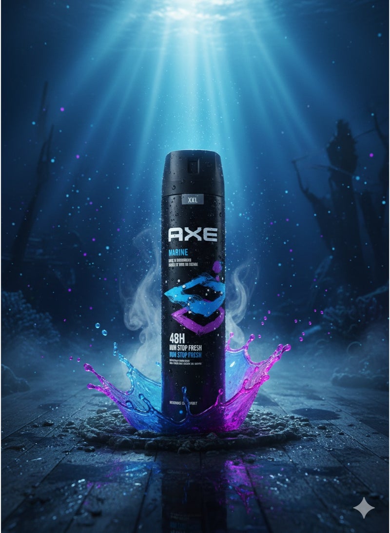 AXE BRAND ​AXE Marine Deodorant Body Spray (250ml) – Fresh Ocean Scent with 48H High-Definition Fragrance - Image 2